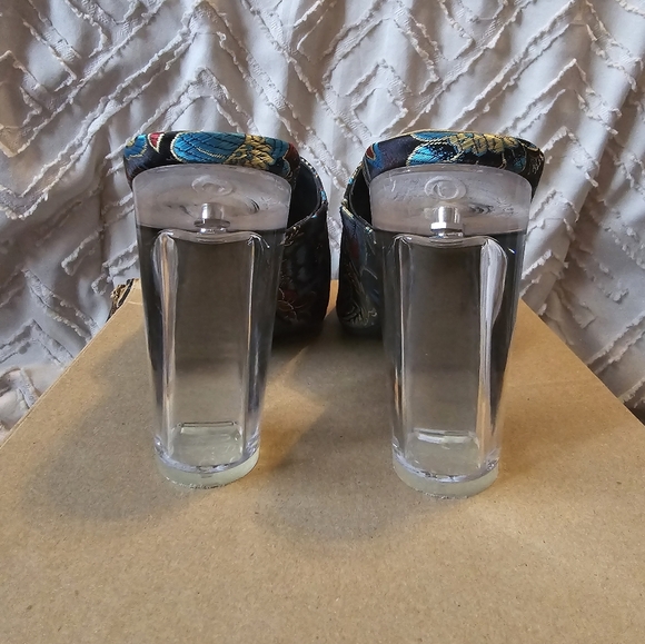 New! Rouge Clear Block Heel Mules - Picture 3 of 4